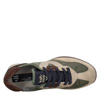 Sneakers in camoscio e tessuto 