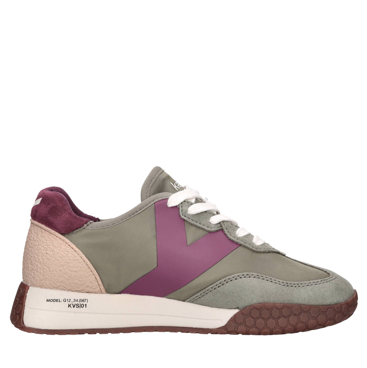 Sneakers in camoscio e tessuto 