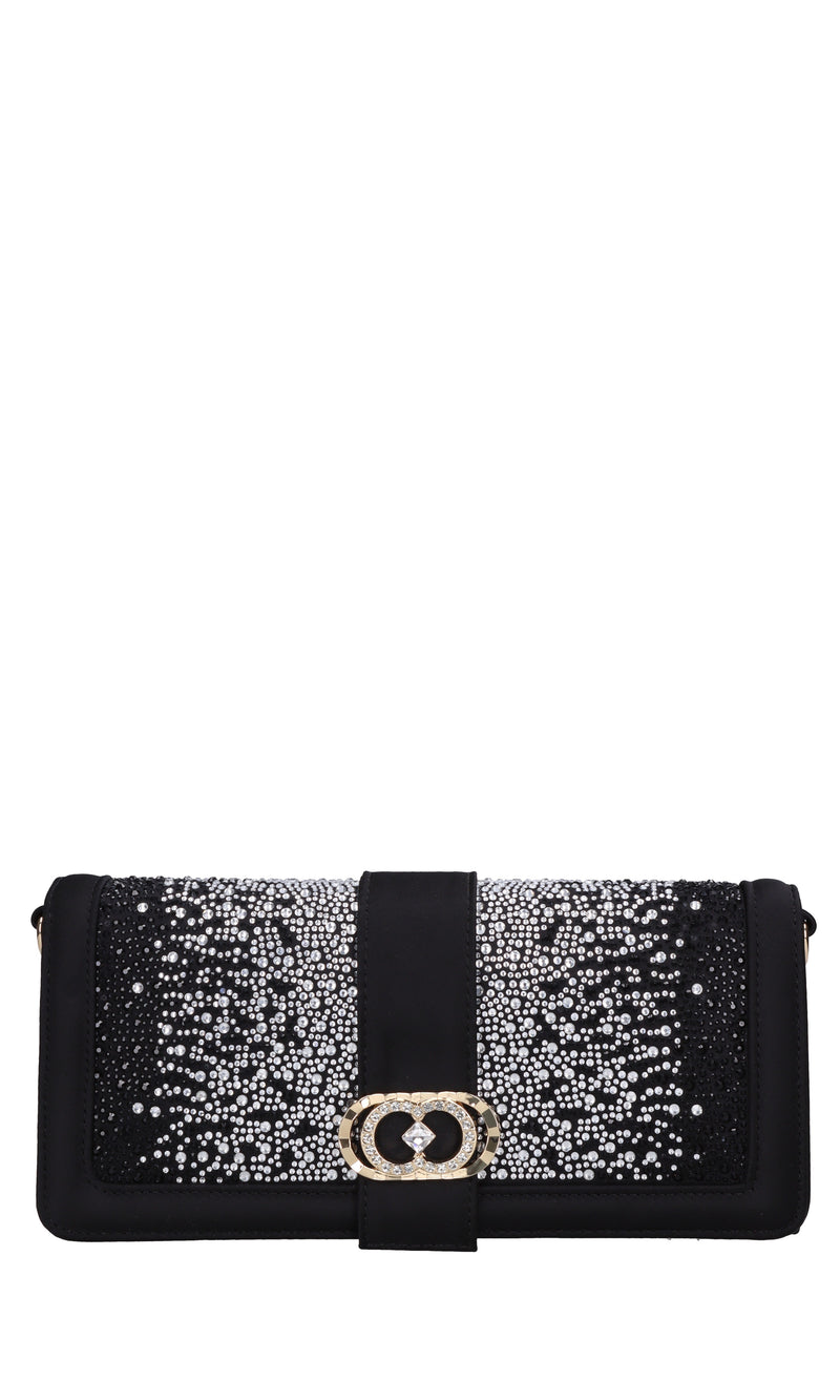 Borsa Night Edition in raso e strass 