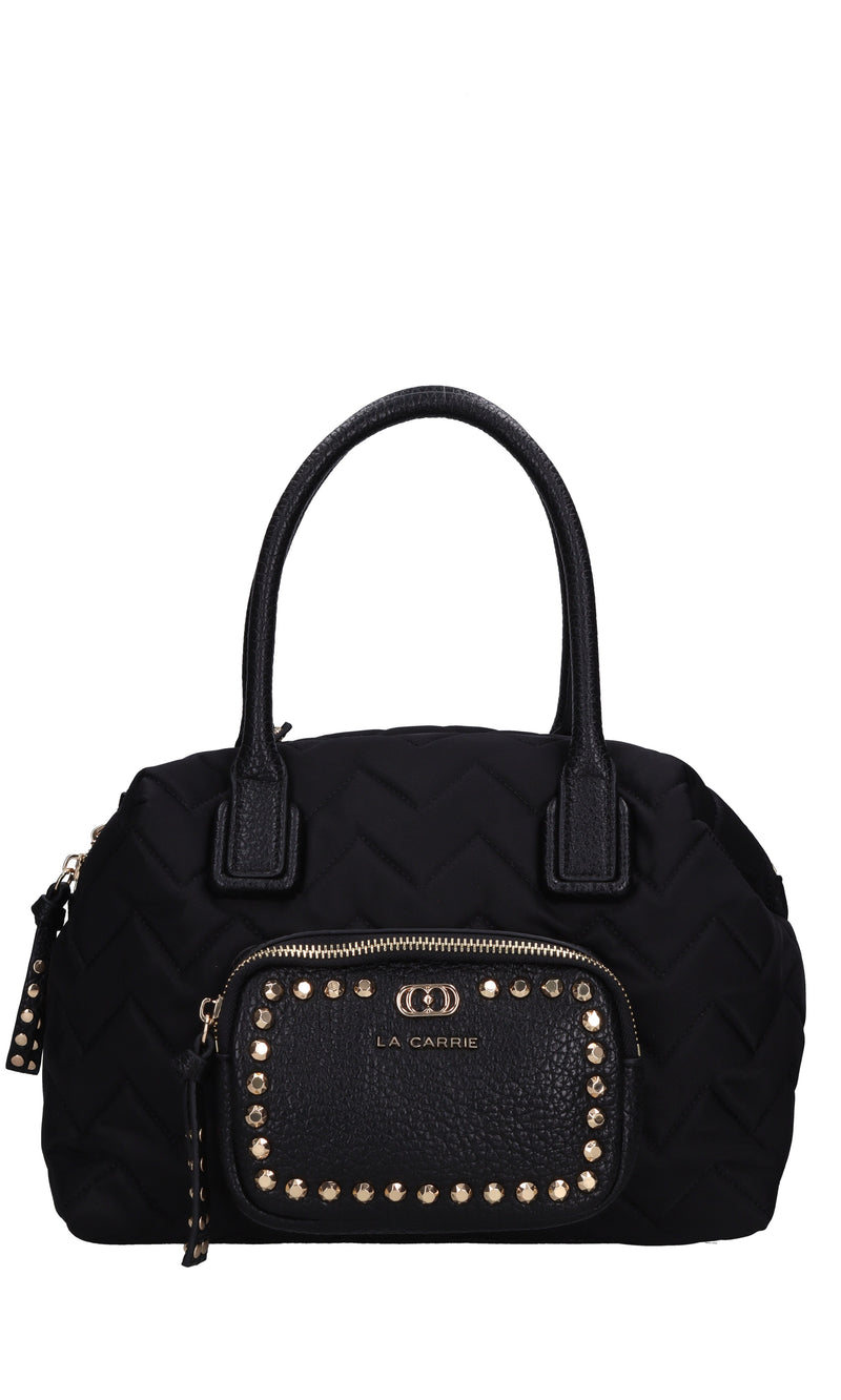 Borsa Dark Wave in ecopelle e tessuto 