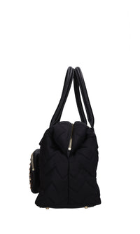 Borsa Dark Wave in ecopelle e tessuto 