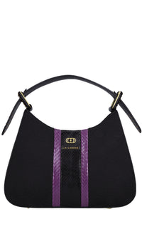 Borsa Monogram Shoulder in pelle e tessuto 