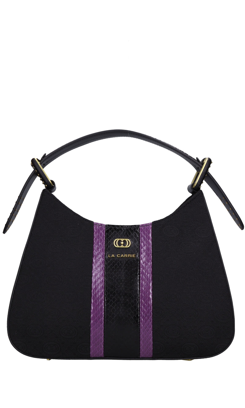Borsa Monogram Shoulder in pelle e tessuto 