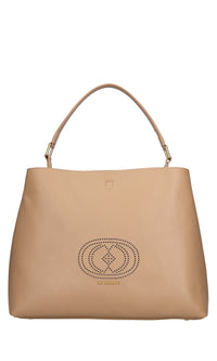 Borsa drilled logo hook in pelle 