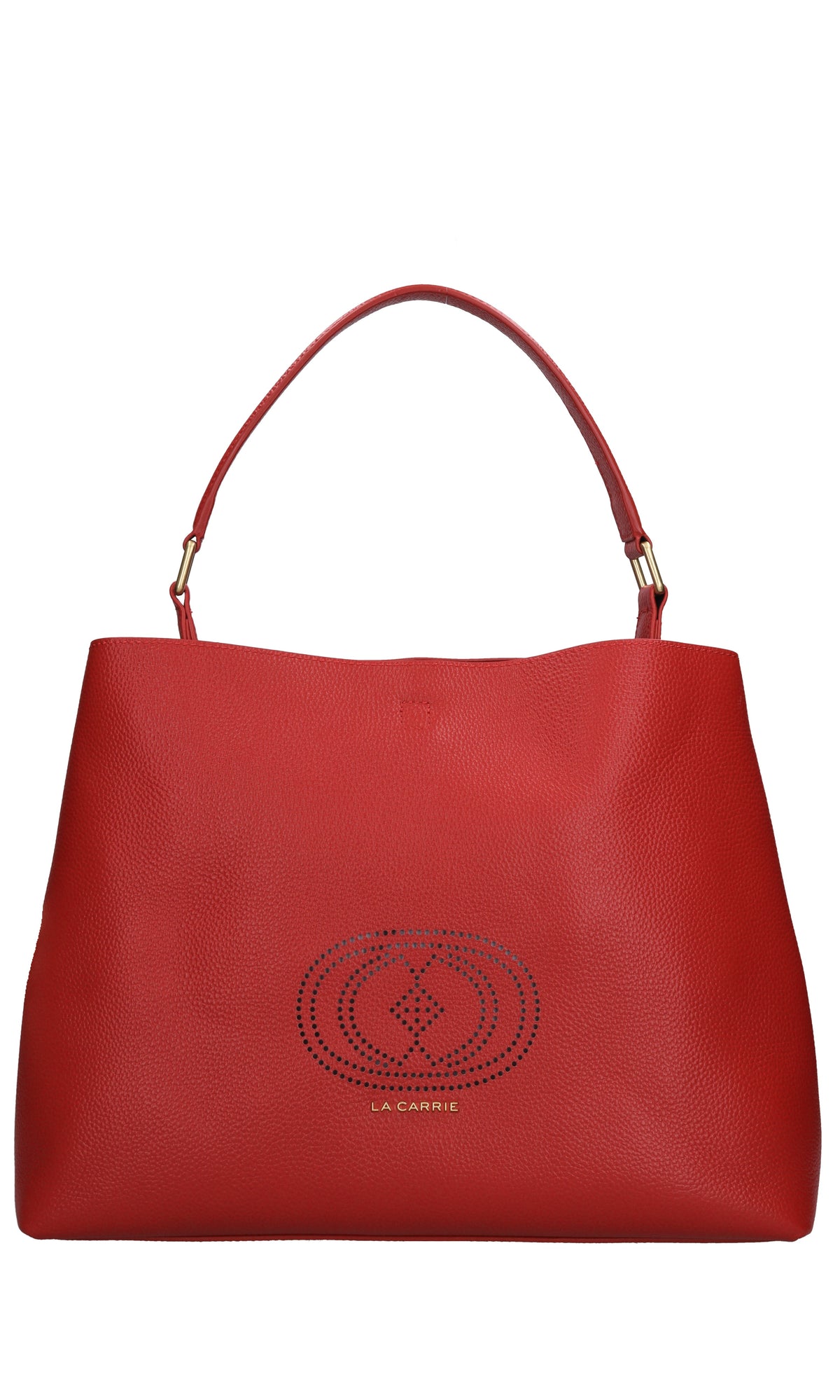 Borsa drilled logo hook in pelle 