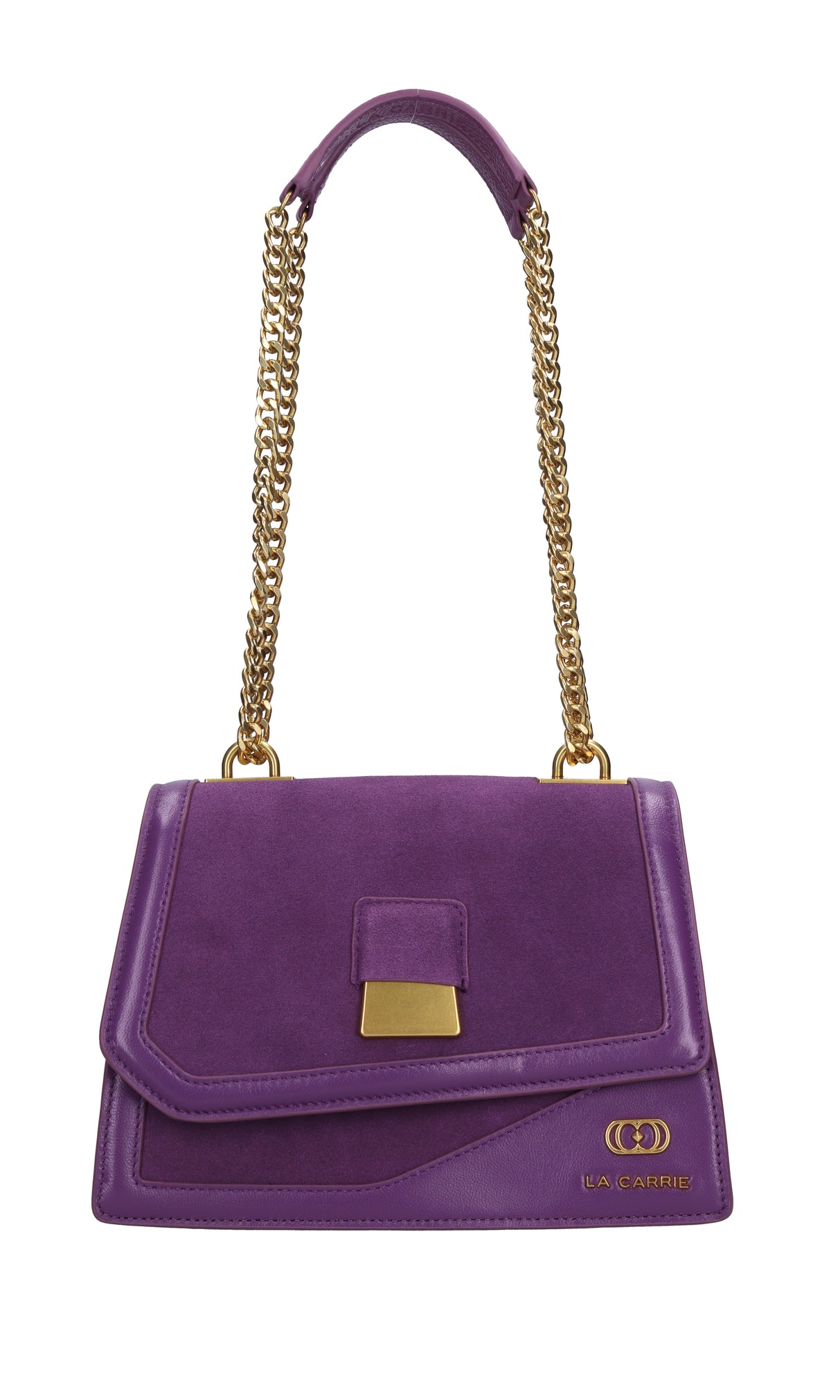 Borsa irregular small in pelle e camoscio 