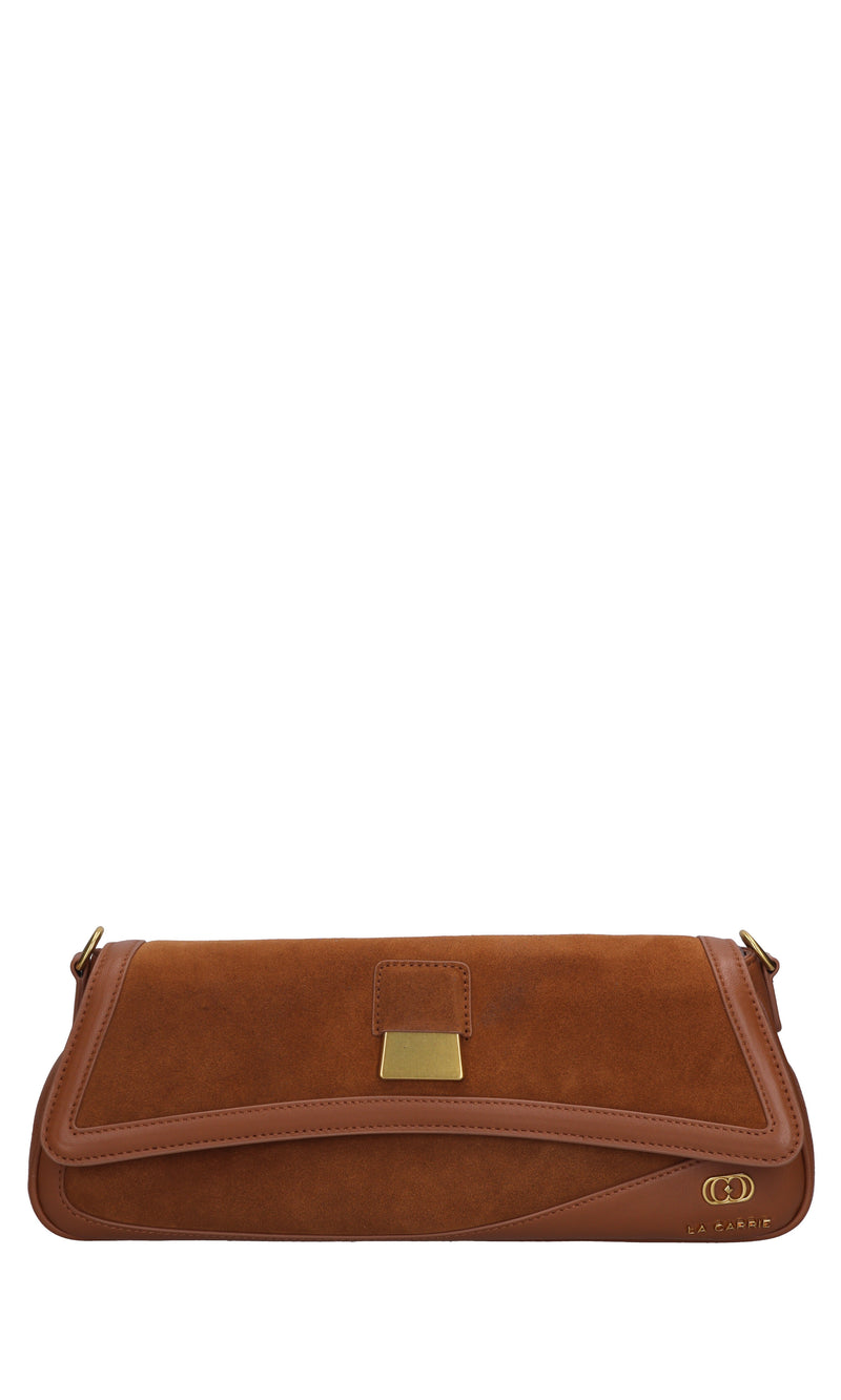 Borsa irregular in pelle e camoscio 