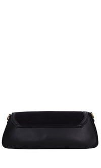 Borsa irregular in pelle e camoscio 