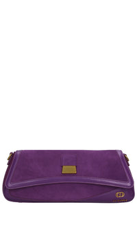 Borsa irregular in pelle e camoscio 