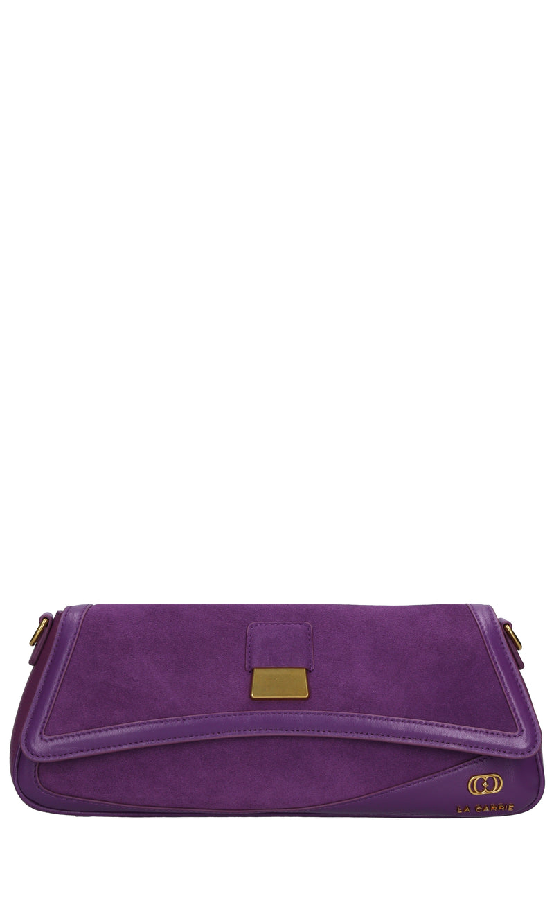 Borsa irregular in pelle e camoscio 