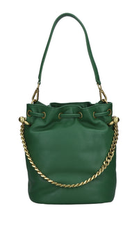 Borsa WOVEN LOGO GINGER in pelle 