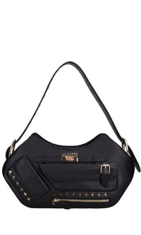 Borsa Rock pocket in pelle martellata 