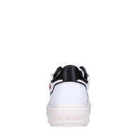 Sneakers in pelle e tessuto 
