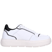Sneakers in pelle e tessuto 