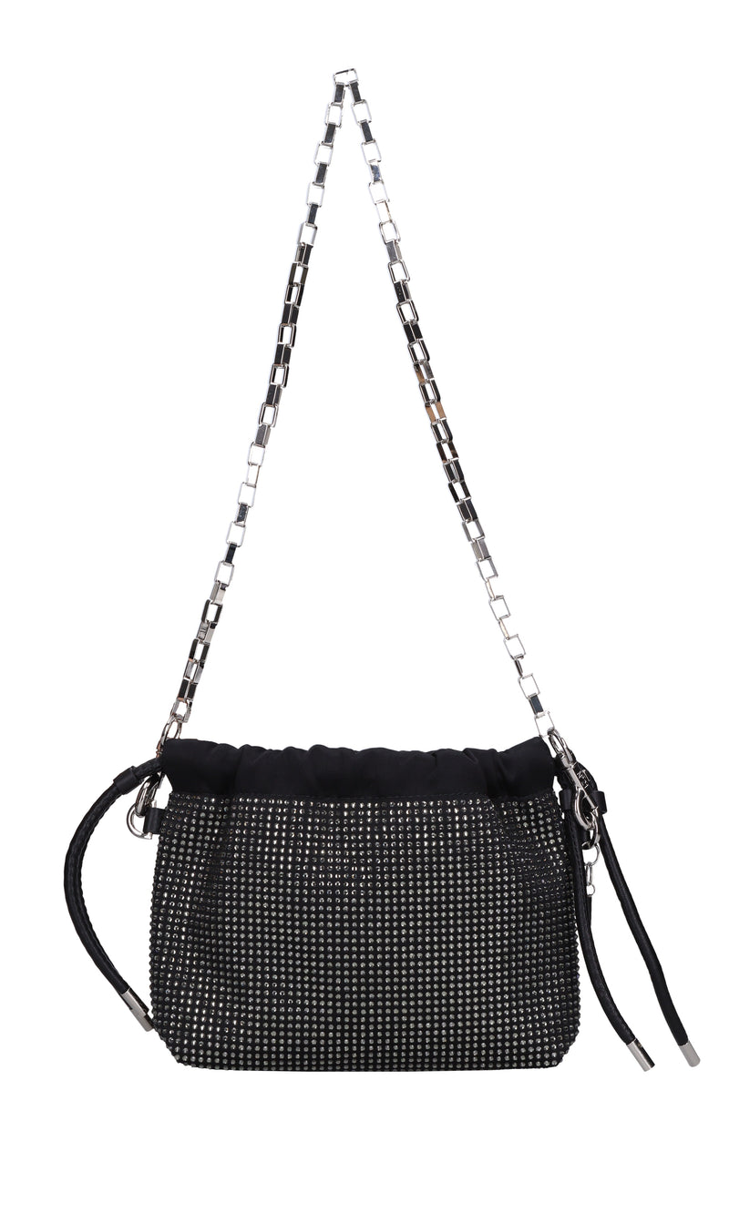 Borsa Mini Eva in raso e strass 