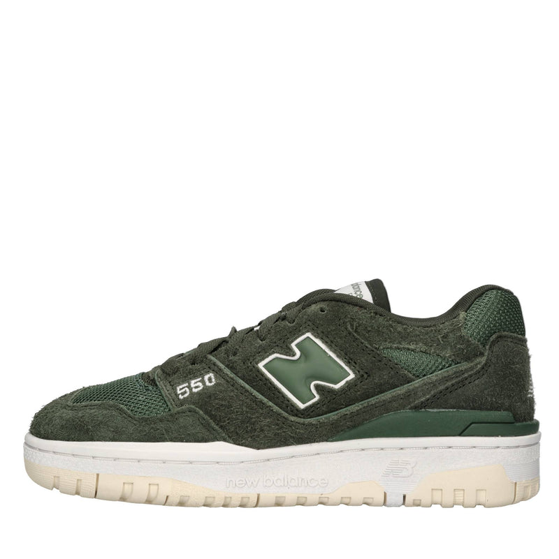 Sneakers in pelle e tessuto 