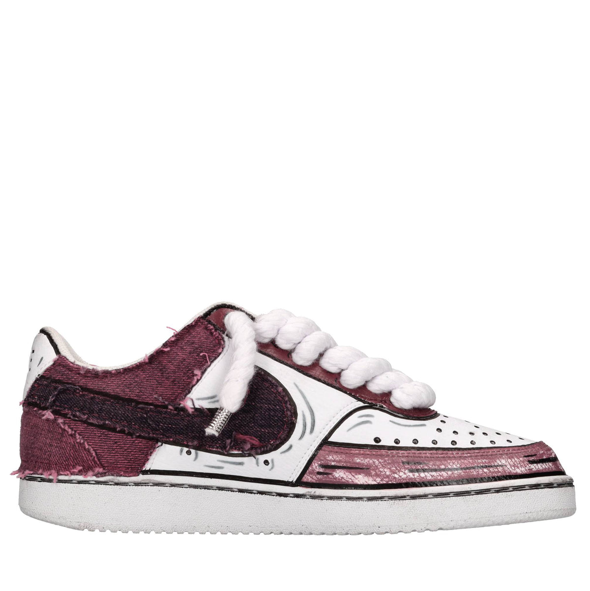 Sneakers in ecopelle e tessuto 