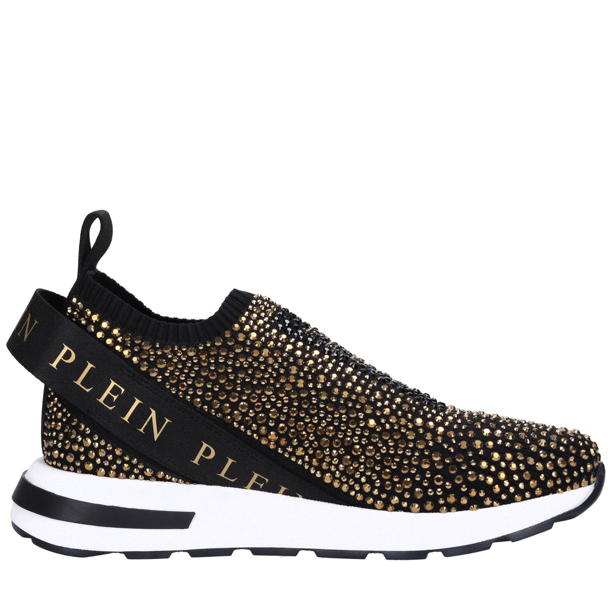 Sneakers in tessuto e strass 