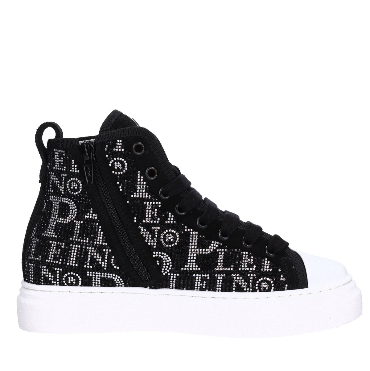 Sneakers in camoscio e strass 