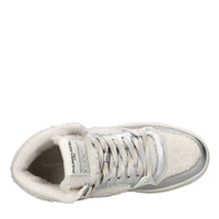 Sneakers in pelle e tessuto 