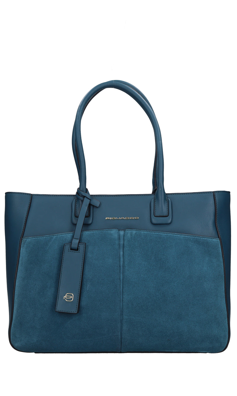 Borsa in pelle e camoscio 