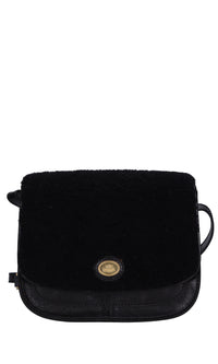 Borsa in pelle ed ecopelliccia 