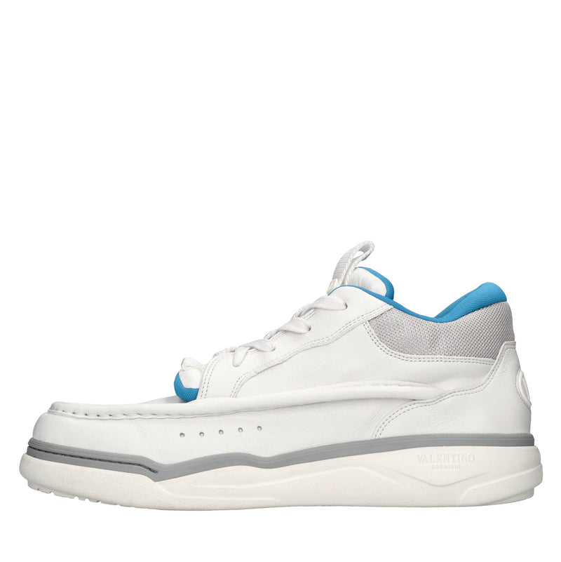 Sneakers in pelle e tessuto 