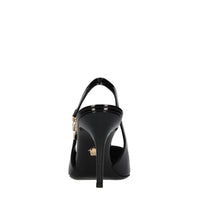 Décolleté slingback in pelle lucida 