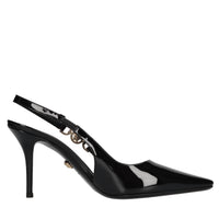 Décolleté slingback in pelle lucida 