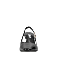 Décolleté slingback in pelle lucida 
