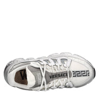 Sneakers in pelle e tessuto 