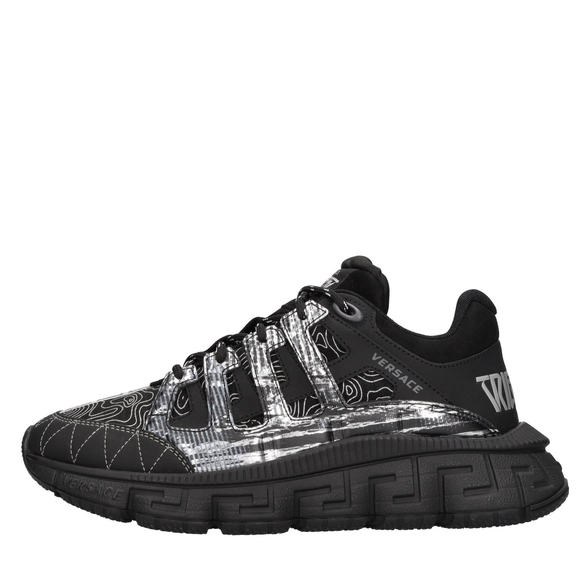 Sneakers in pelle e tessuto 