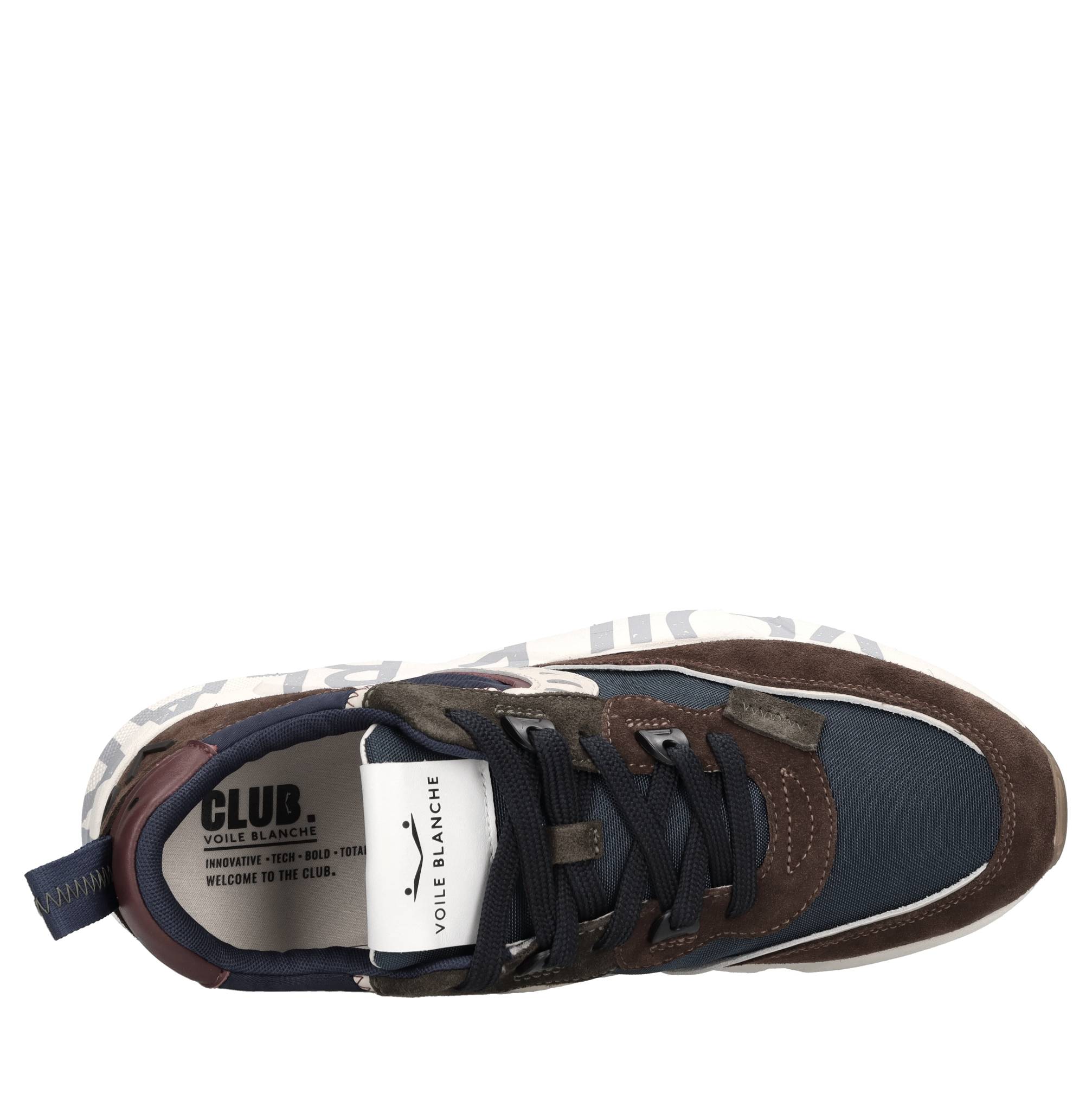 Sneakers in camoscio e tessuto 