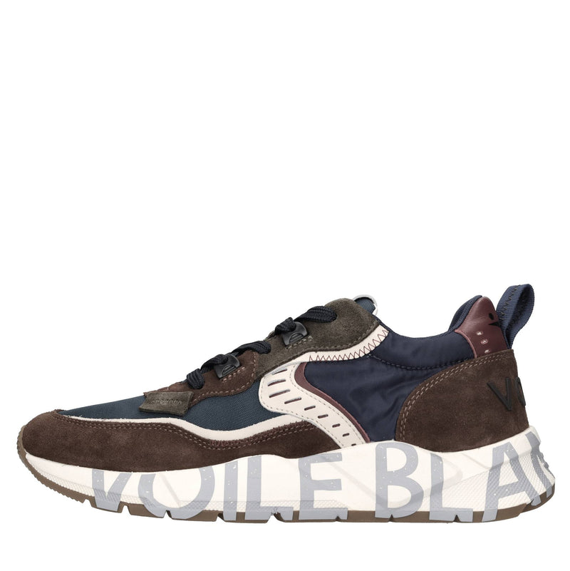 Sneakers in camoscio e tessuto 