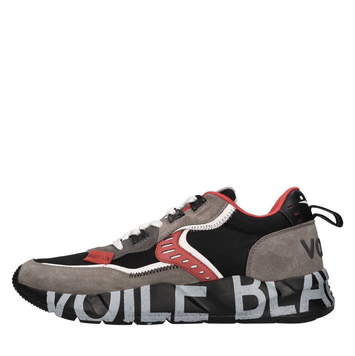 Sneakers in camoscio, pelle e tessuto 