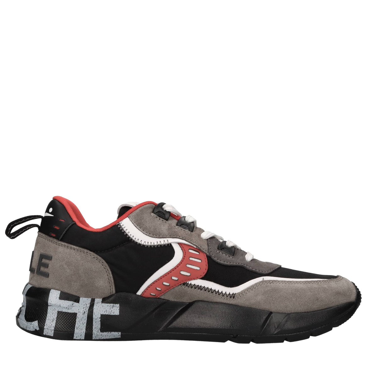 Sneakers in camoscio, pelle e tessuto 