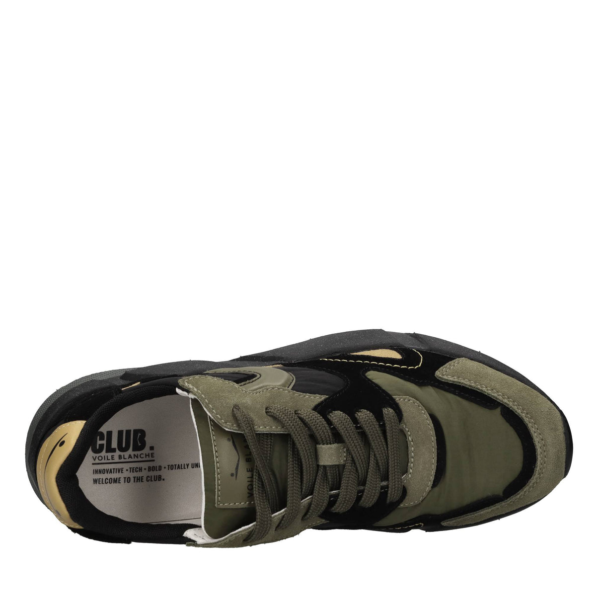 Sneakers in camoscio,pelle e tessuto 