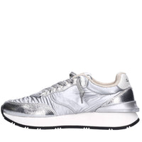Sneakers in pelle e tessuto 