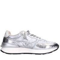 Sneakers in pelle e tessuto 