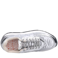 Sneakers in pelle e tessuto 
