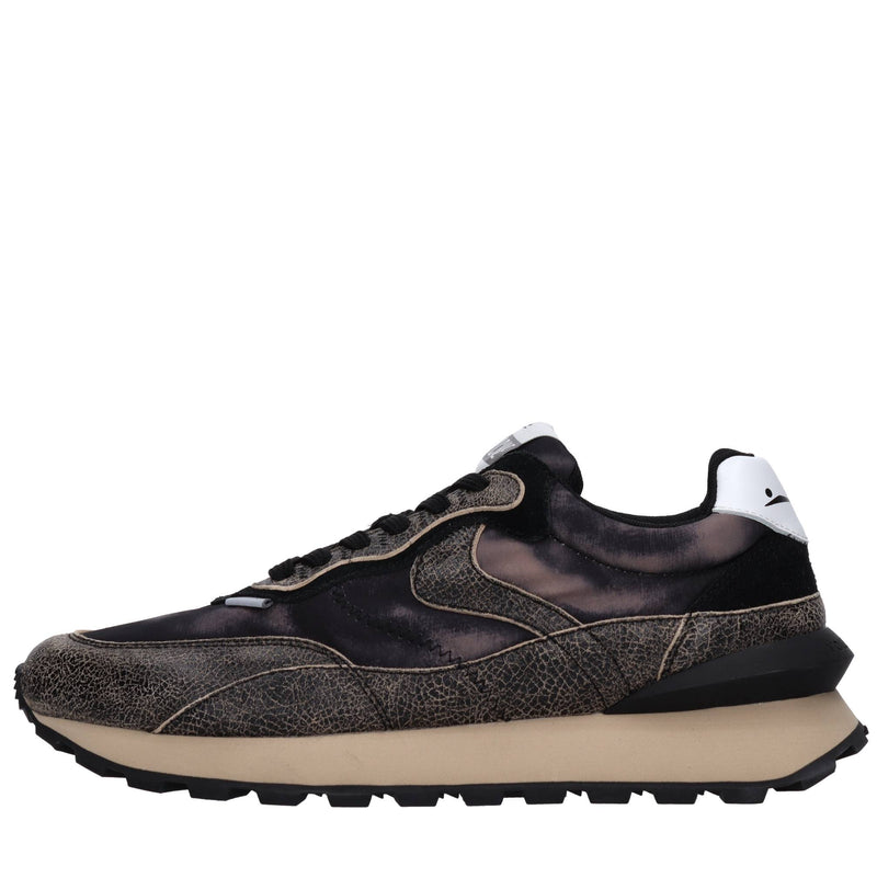 Sneakers in camoscio pelle e tessuto 