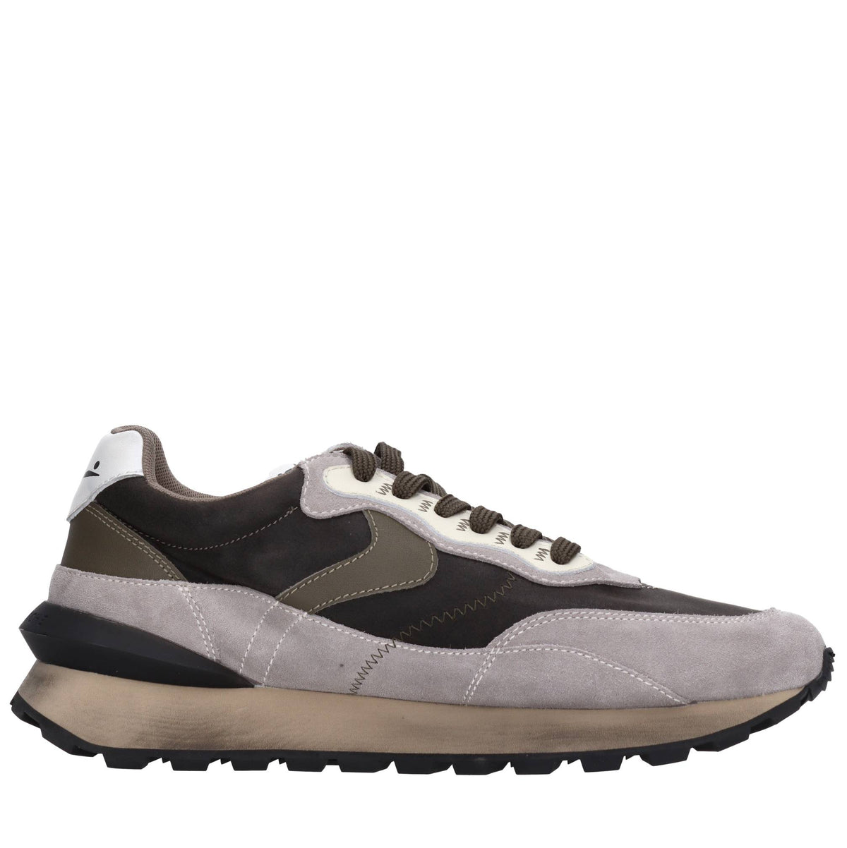Sneakers in camoscio pelle e tessuto 
