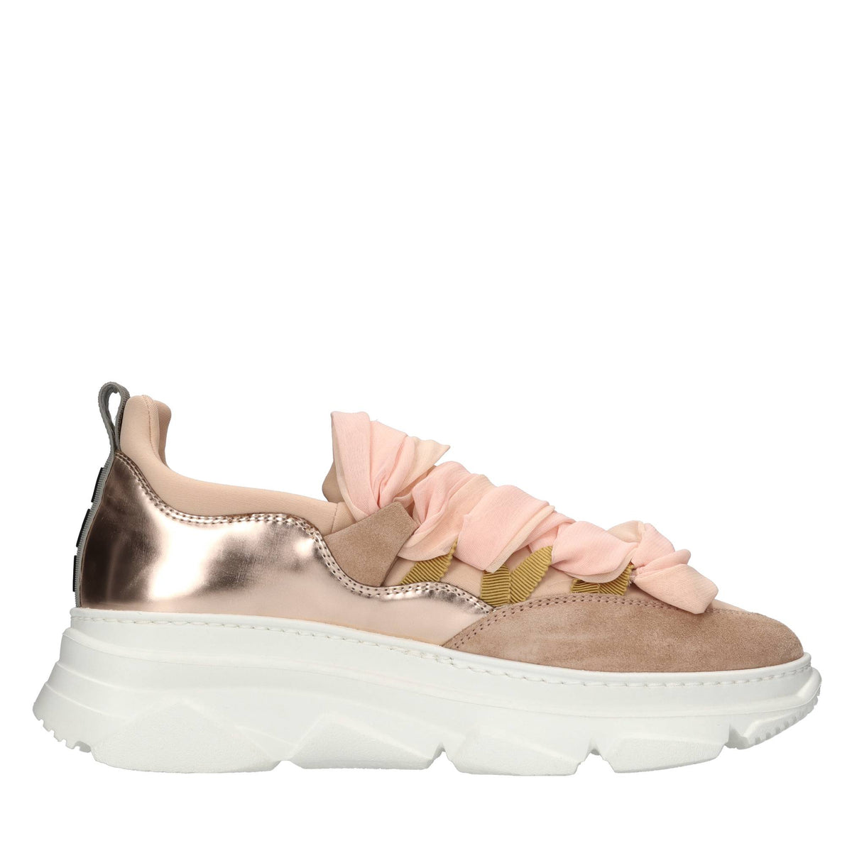 Sneakers slip-on in camoscio, pelle e tessuto 