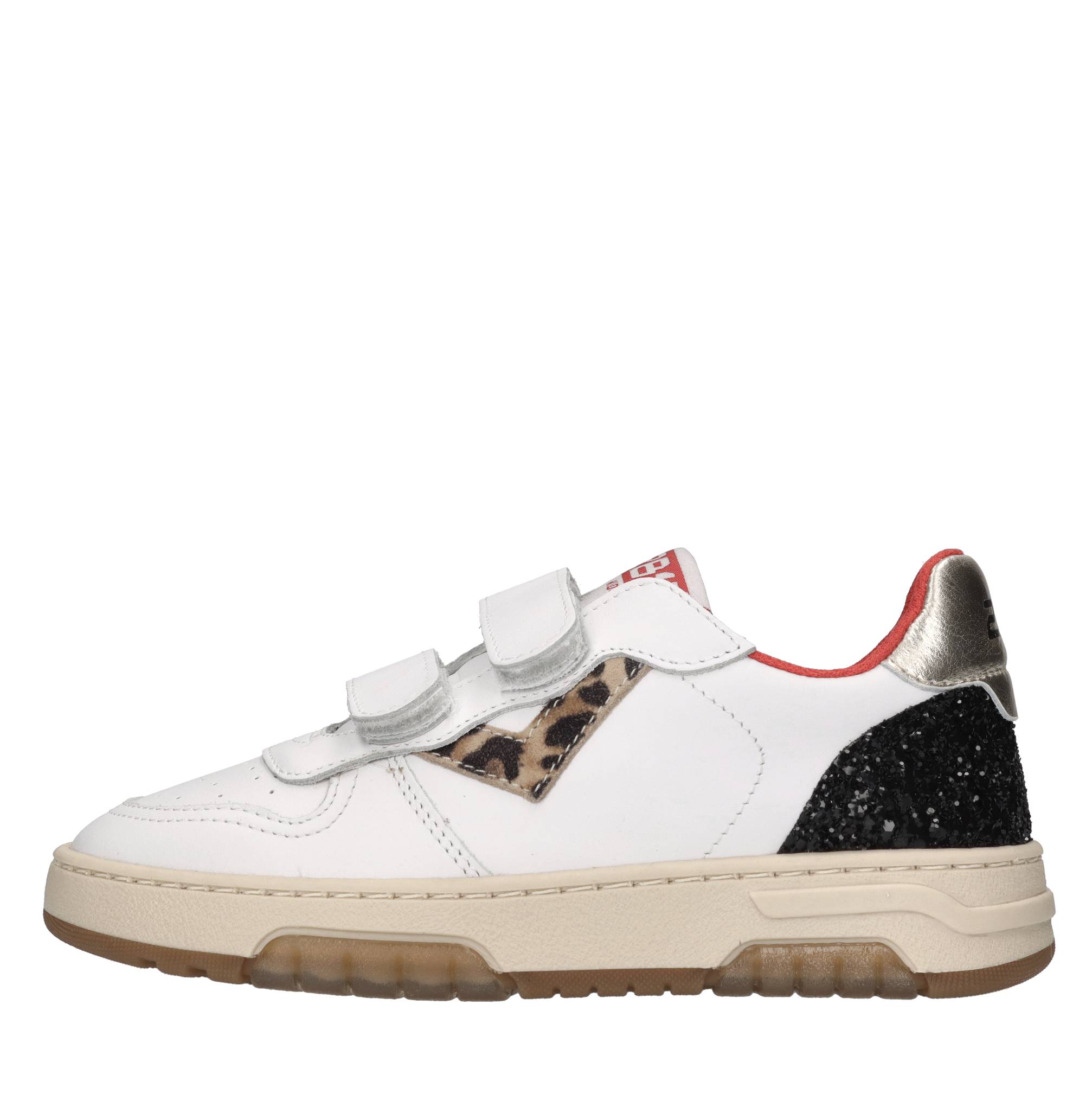Sneakers in pelle e glitter 