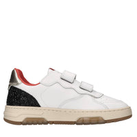 Sneakers in pelle e glitter 