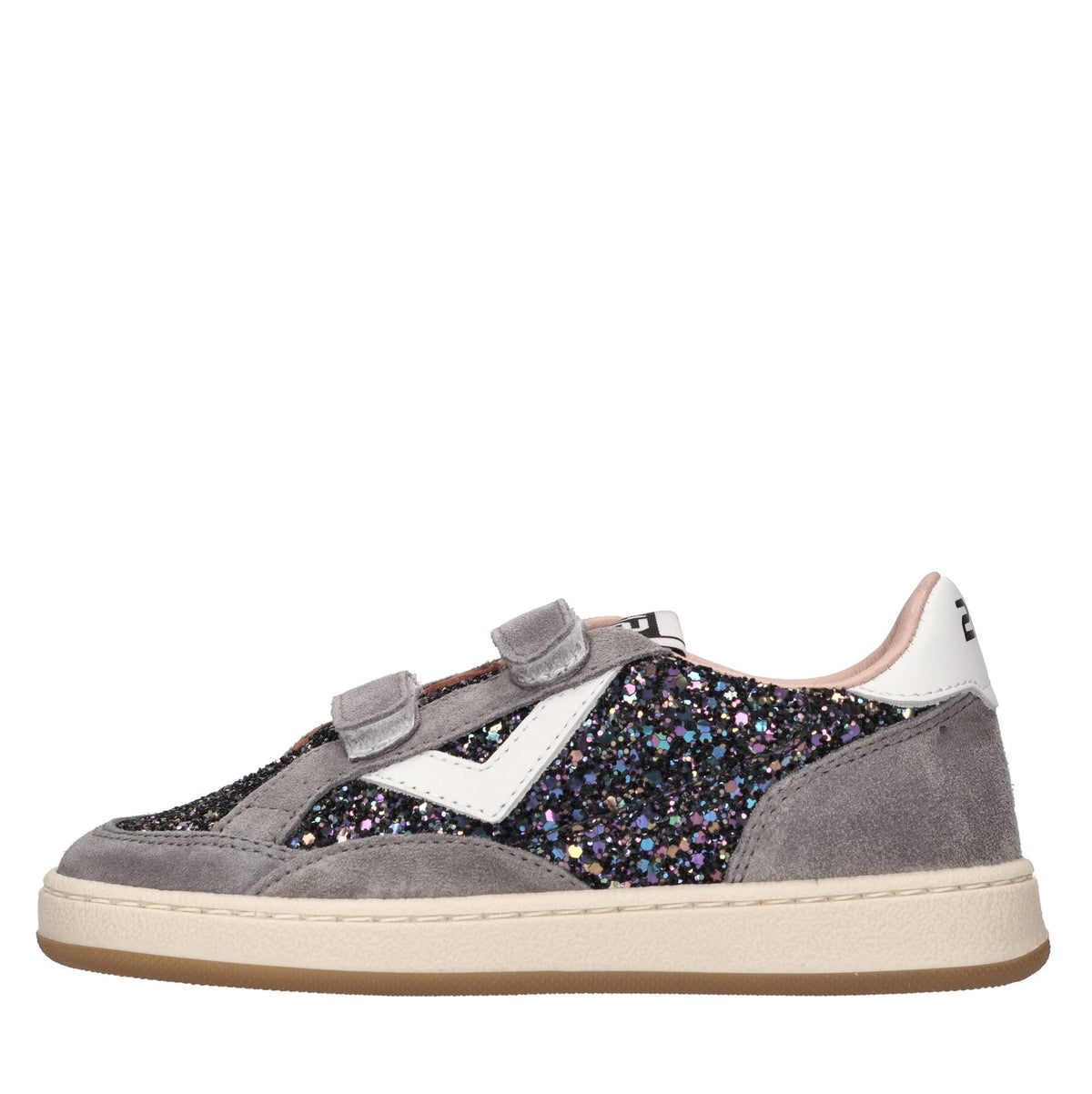 Sneakers in camoscio e glitter 