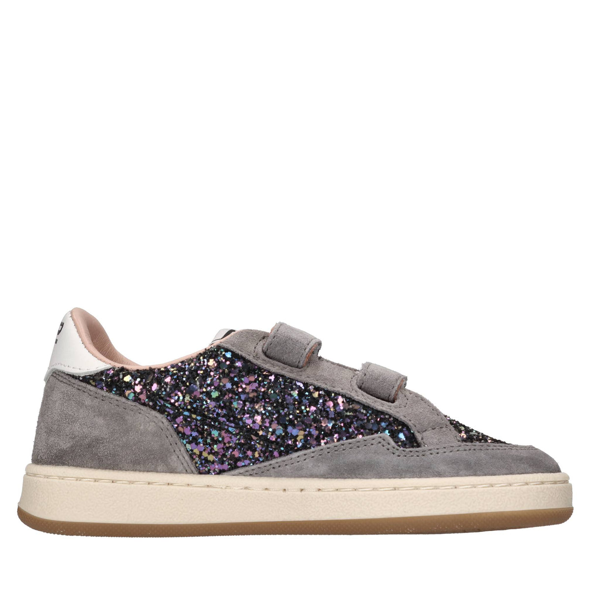 Sneakers in camoscio e glitter 
