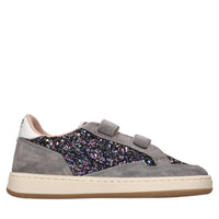 Sneakers in camoscio e glitter 