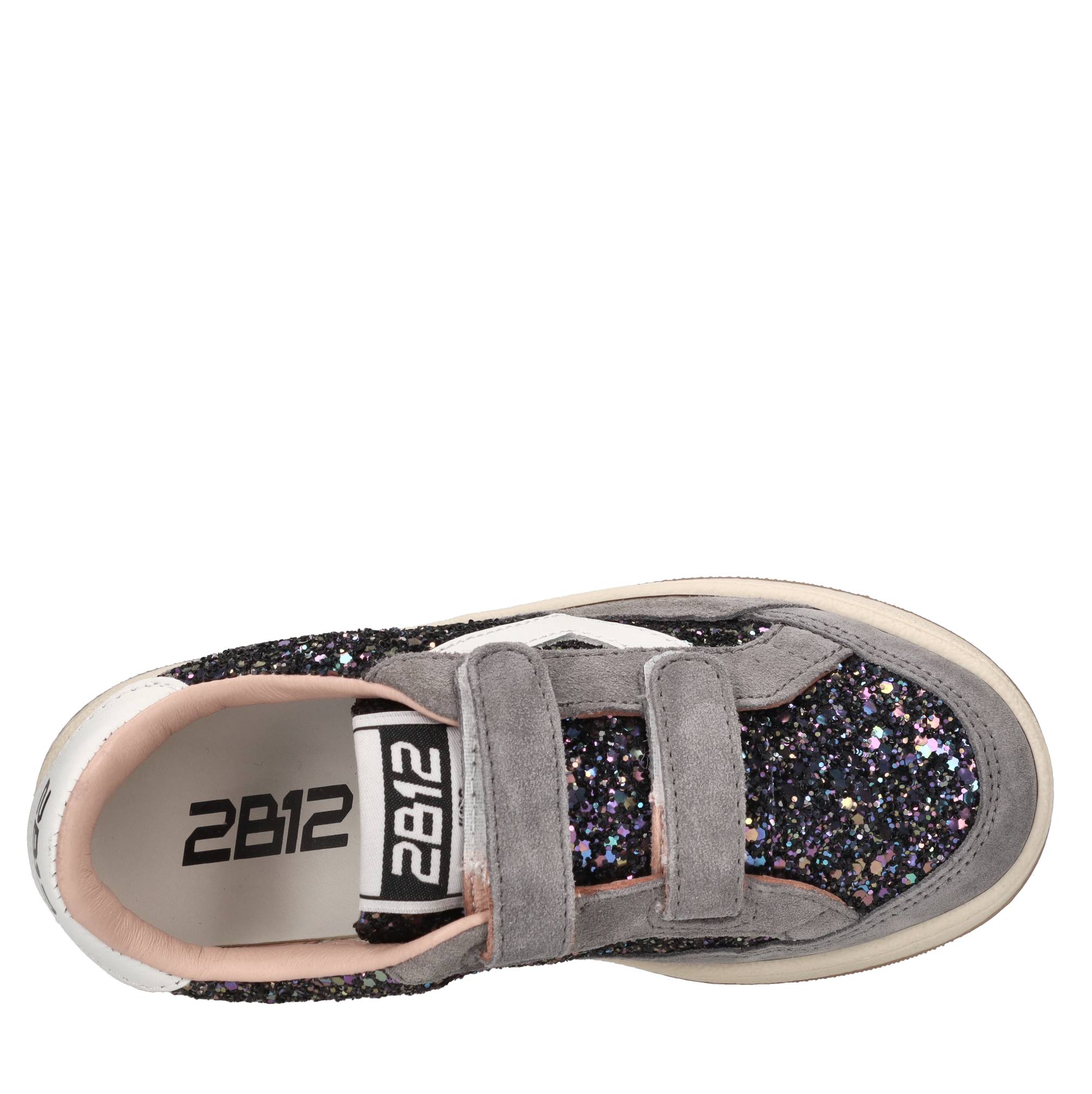 Sneakers in camoscio e glitter 