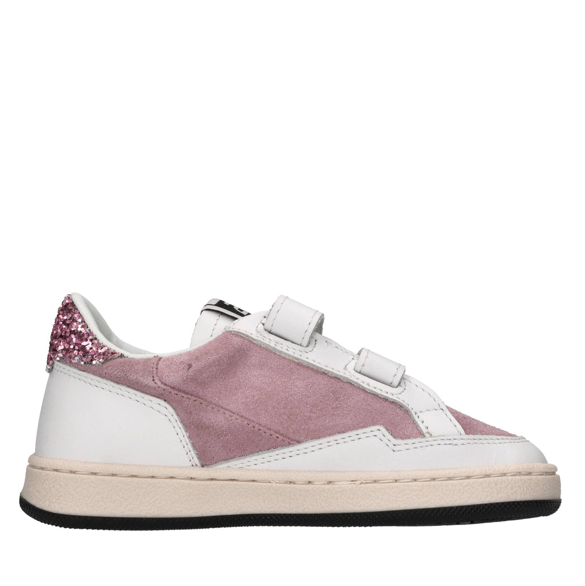 Sneakers in pelle,camoscio e glitter 